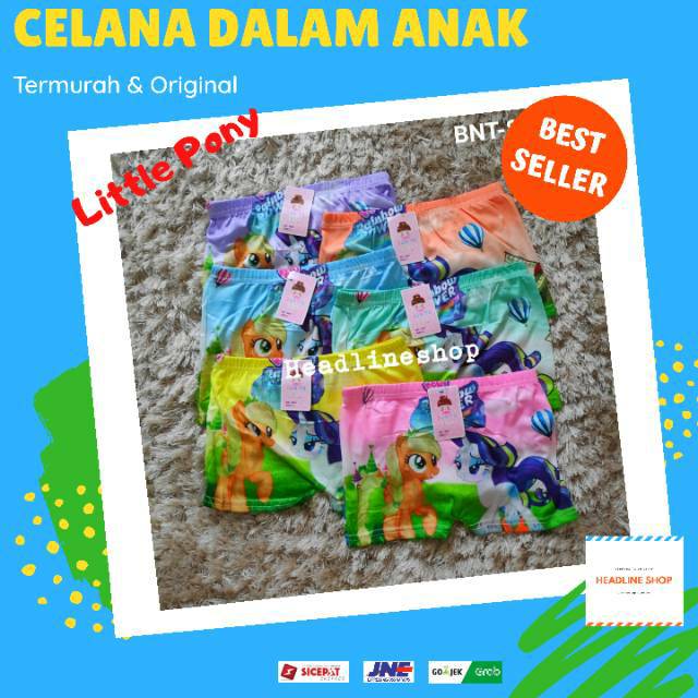 BONITA CELANA DALAM ANAK PEREMPUAN BOXER LITTLE PONY MURAH SIZE L (1537L)