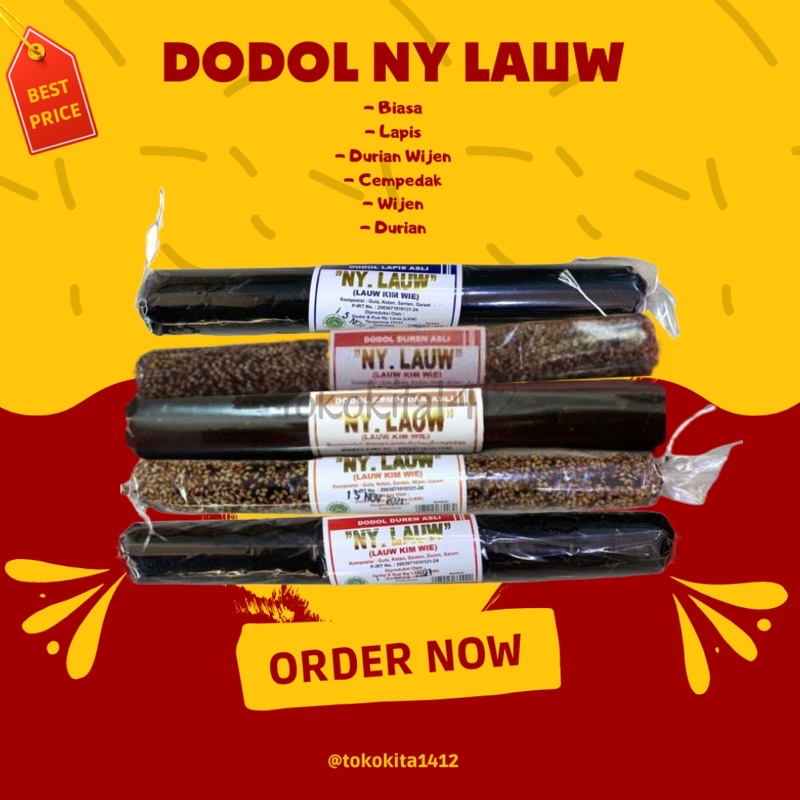 Dodol Ny Lauw (Lauw Kim Wie) Halal Tradisional Asli Khas Tangerang Betawi 200 gr