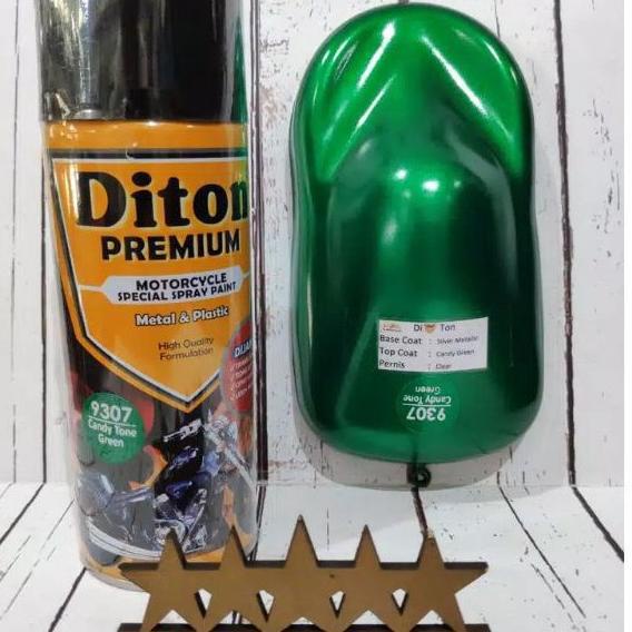 ♥ Cat Semprot Hijau Candy Tone Green 9307 Diton Premium Cat Sepeda Motor Mobil Velg Pilok Bkn Samura