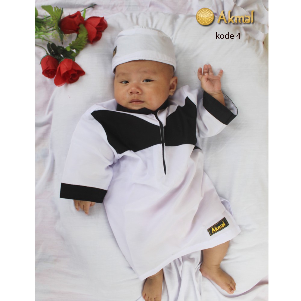 Akmal Baju Koko Gamis Turki Berbagai Warna  Bayi Kode  4 