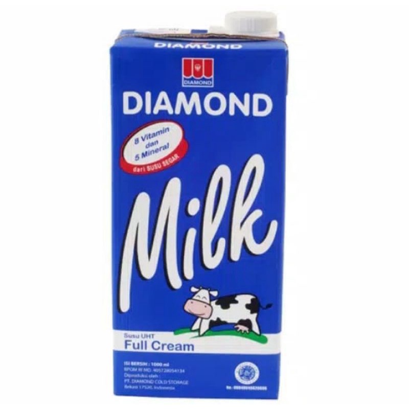 

diamond uht milk 1 liter /diamond full cream/diamond cokelat