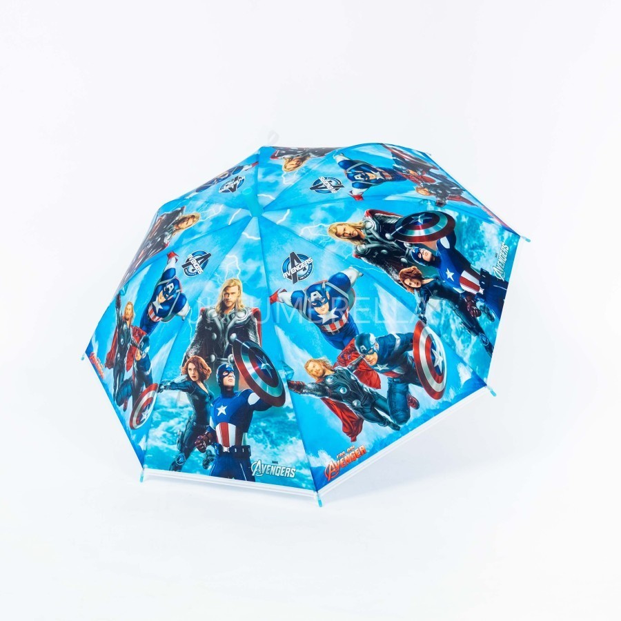 Payung anak superhero / marvel / jagoan / semi transparan / payung full print dof spiderman batman