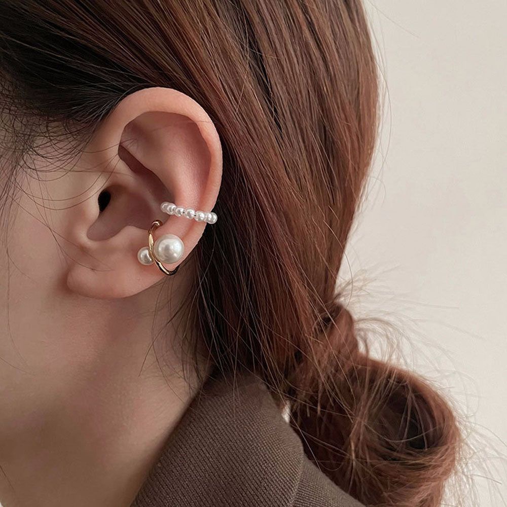 Needway  3Pcs/set Cartilage Clips Elegant Ear Clip Earring Big Ear Cuff Fashion Jewelry Minimalist Little C Cubic Chic Hoop Earrings/Multicolor