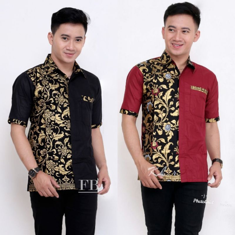 Baju koko lengan pendek Koko Batik pria | Baju Koko Dewasa Jumbo XXL XXXL