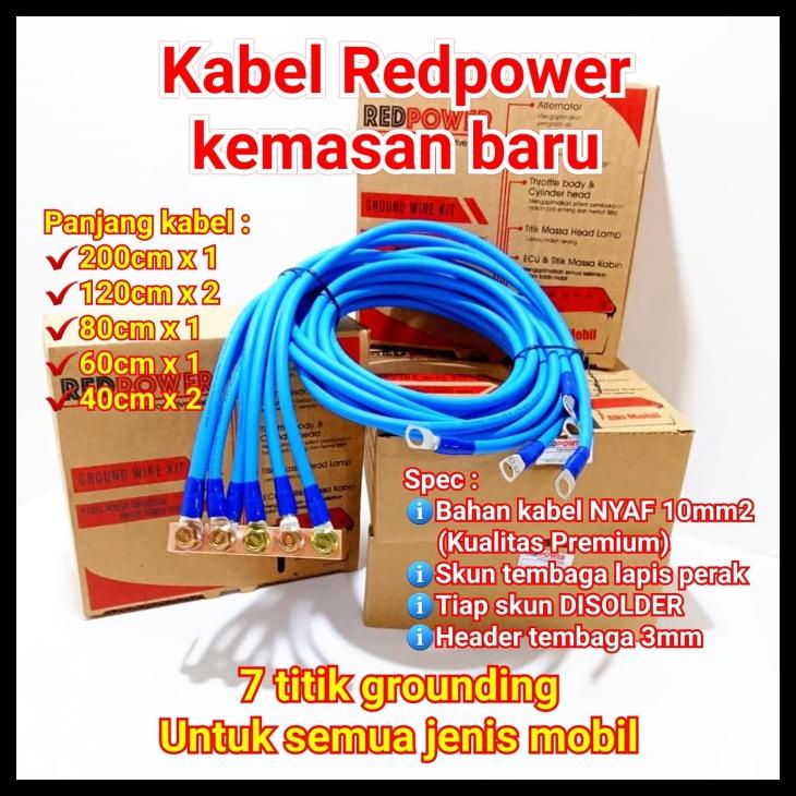 Jual Ground Wire Kit Kabel Grounding Mobil Redpower Nyaf 10Mm Biru 7 Titik Kode 687 Shopee