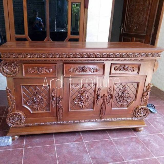 Difet ukir jati kabinet bufed rak tv ukiran jepara