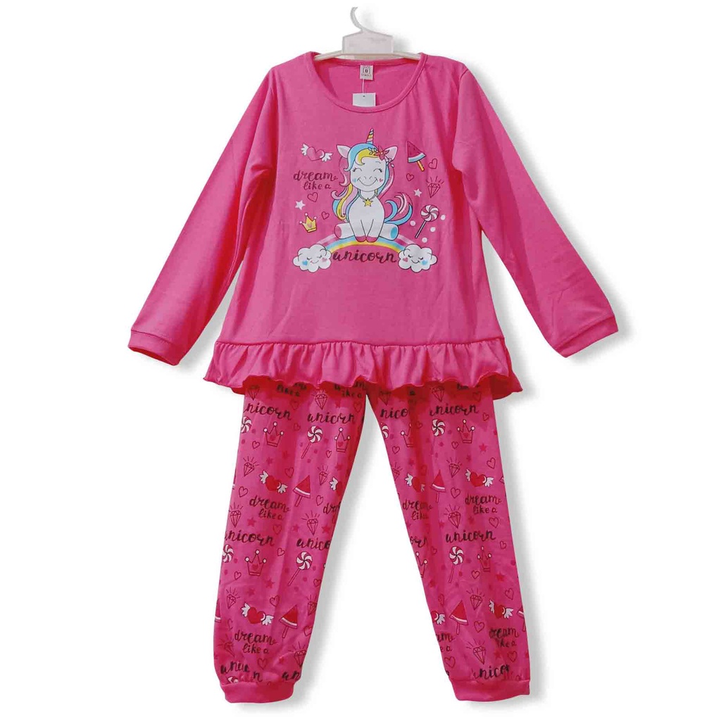 Stelan Baju Tidur Piyama Anak Lengan Panjang baju tidur anak Verymoda-UNICORN FANTA