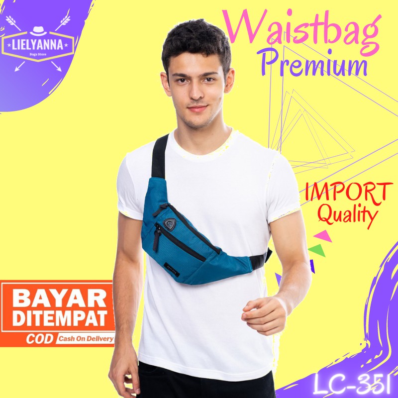 Tas Selempang Shoulder Bag Kulit Pria Slempang Cowok Polo Murah Keren Original Waterproof Lc-351