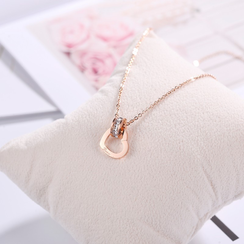 Kalung titanium love cincin anti karat korean style model terbaru - ercassia