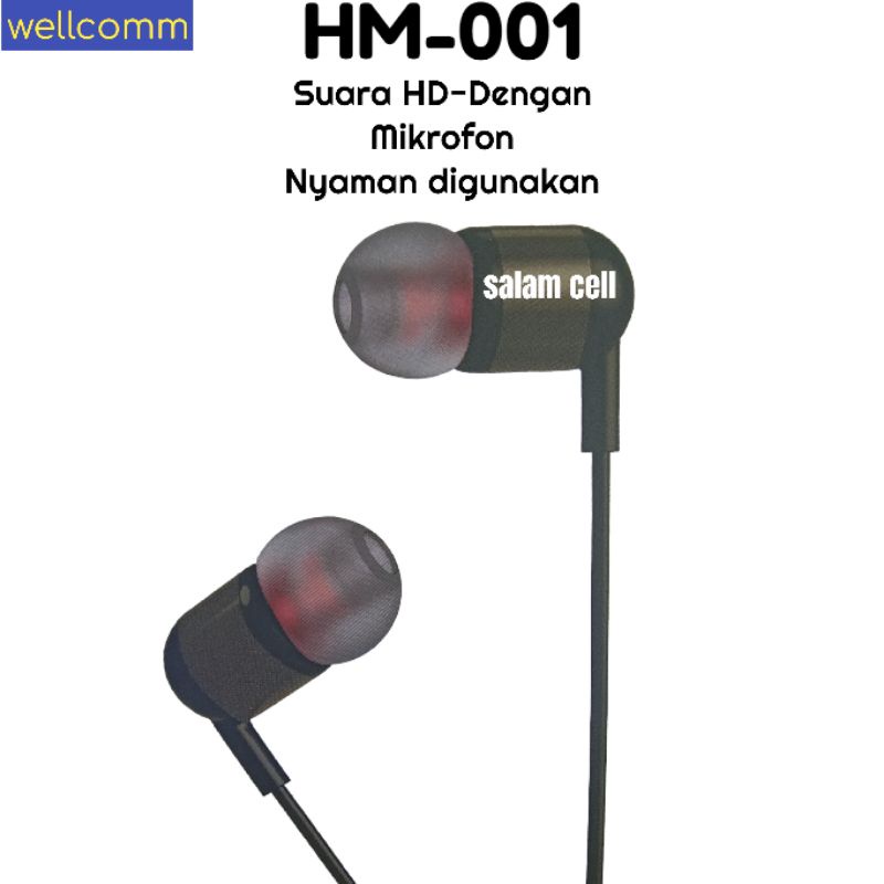 Headset WELLCOMM SP99 Extra Bass Earphone stereo Original Bergaransi