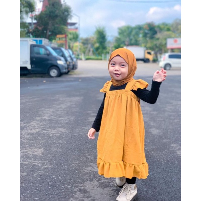 Dress Anak Syabila Ruffle 1-3 Tahun / Dress Rok Anak Harian BabyCrepe