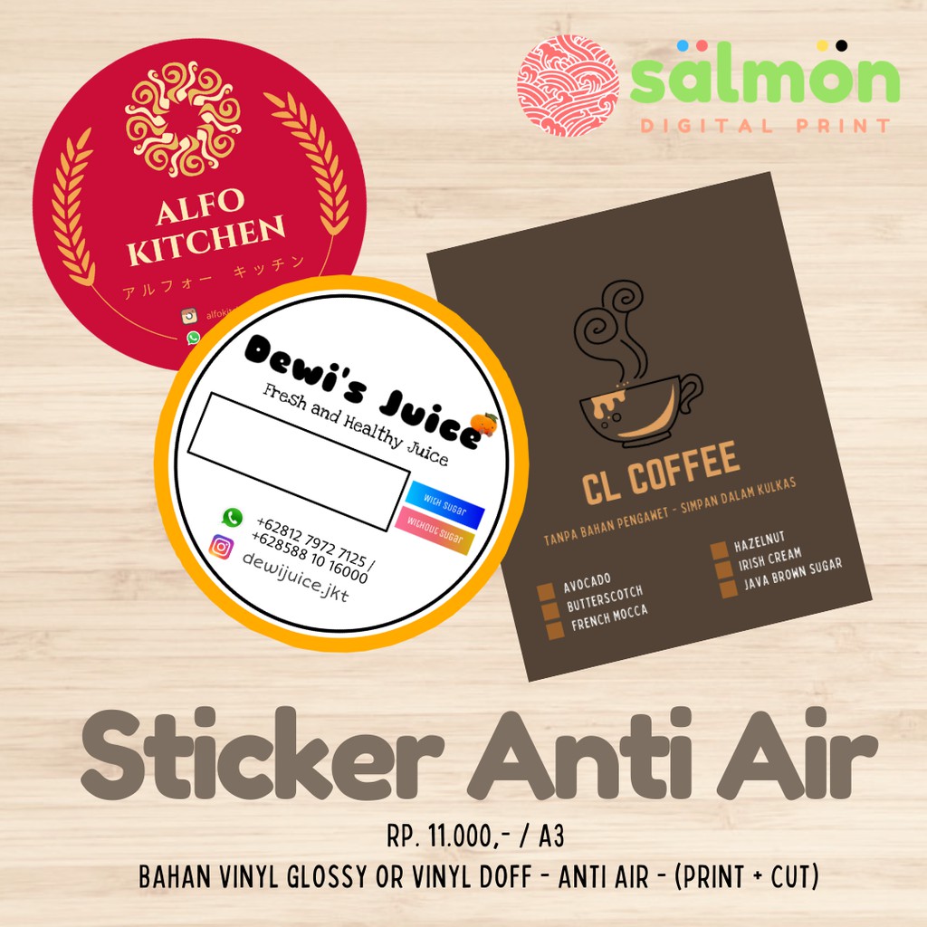 

Cutting Sticker Anti Air (Print & Cut Sticker Custom) - Kertas Vinyl Glossy atau Doff