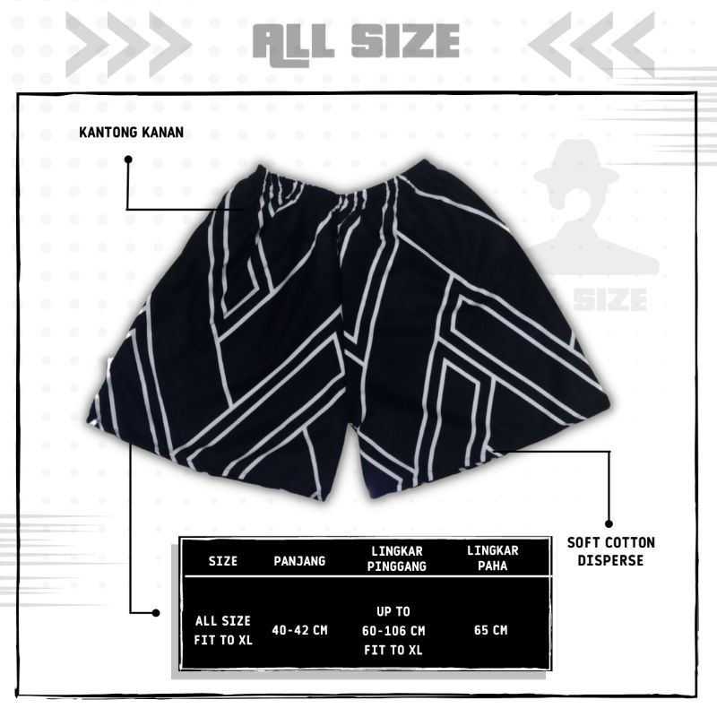 [ 45 MOTIF ] celana pendek boxer/kolor santai pria/wanita remaja/dewasa motif kotak/keramik hitam putih biru-M 29