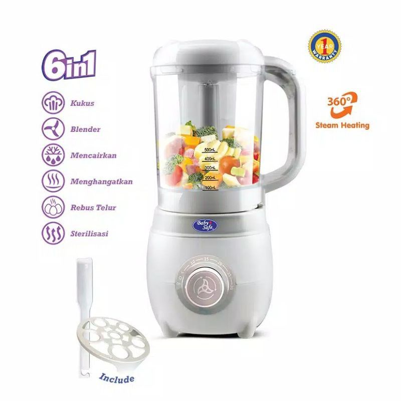 LB012 Baby Safe 6in1 Food Maker Processor / Babysafe Steamer Blender