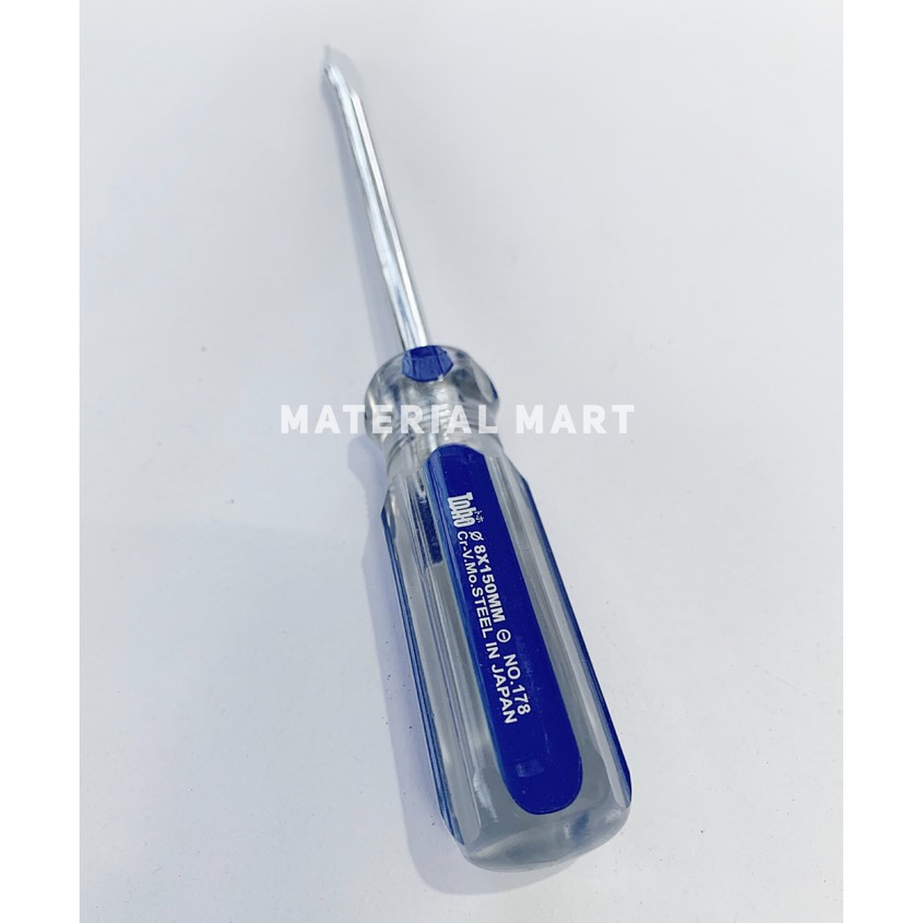 Obeng TOHO | Obeng Magnet | Obeng Crystal 8x150mm Screwdriver Kristal | Material Mart