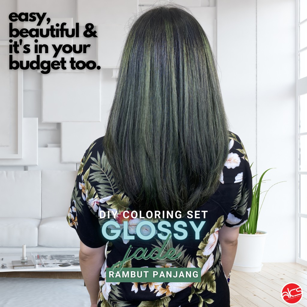 Diy Hair Color At Home Glossy Jade Untuk Rambut Panjang Pigments Set Shopee Indonesia