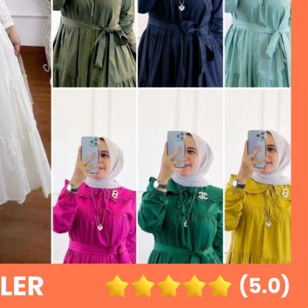 ◄ Amora Dress Size L,XL,XXL,3L Maxi Rayon Baju Wanita Free Belt Baju Wanita Trend Kekinian Terbaru 2