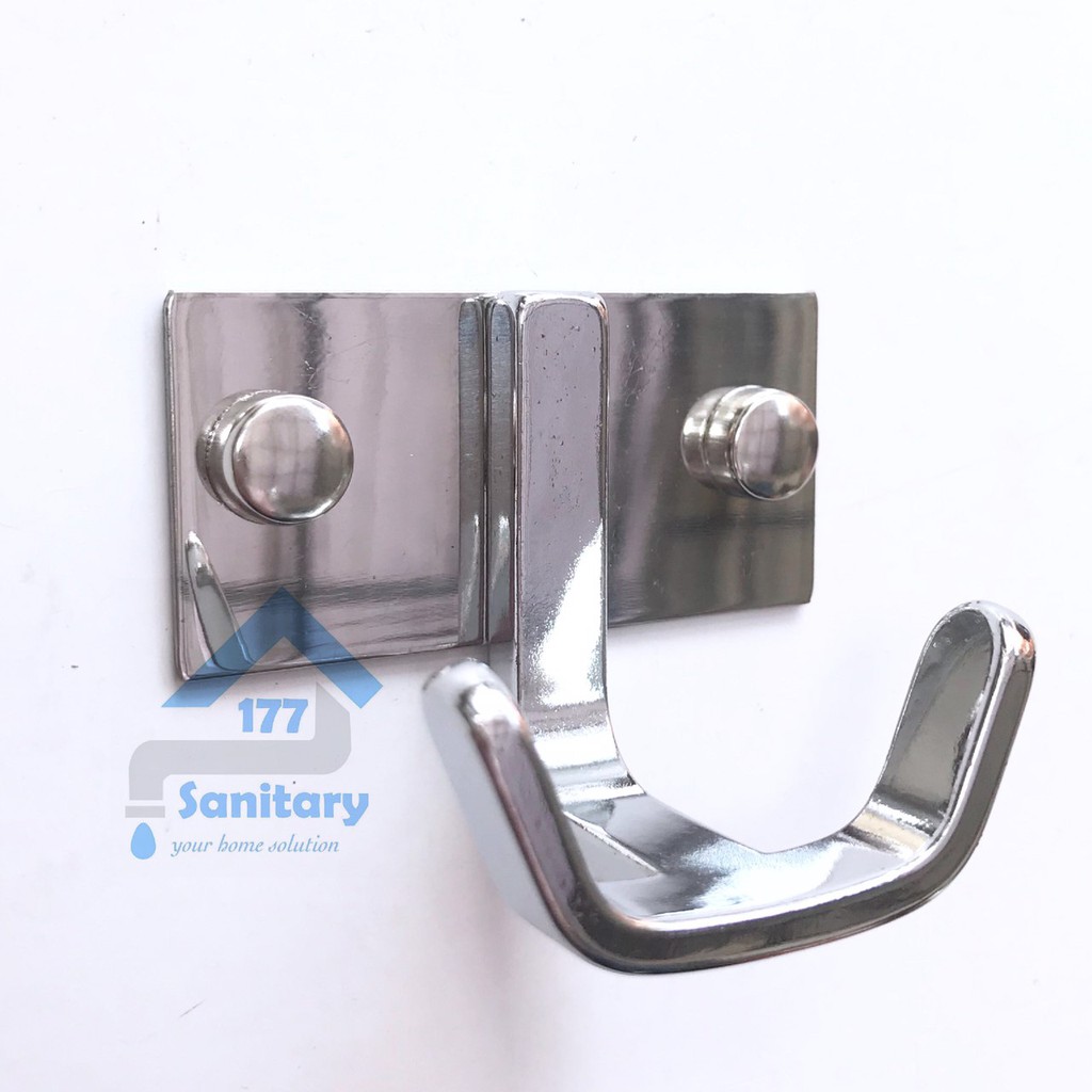 Gantungan Baju 2 Kait Murah Fio F8601- Kapstok Hook Hanger Cantolan Baju stainless Fiorentino /E43