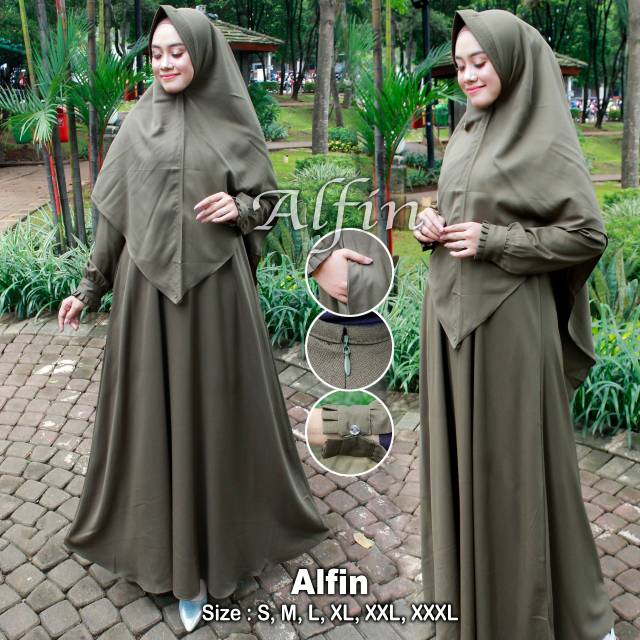 Gamis syar'i muslimah polos set