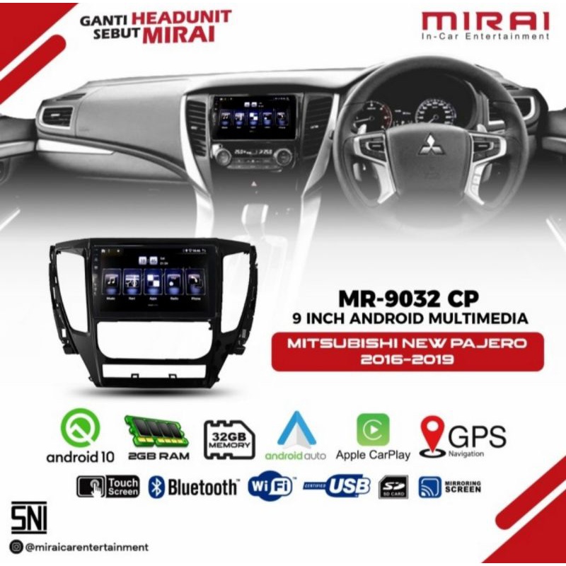 HEAD UNIT ANDROID MIRAI 9032CP PAJERO BARU