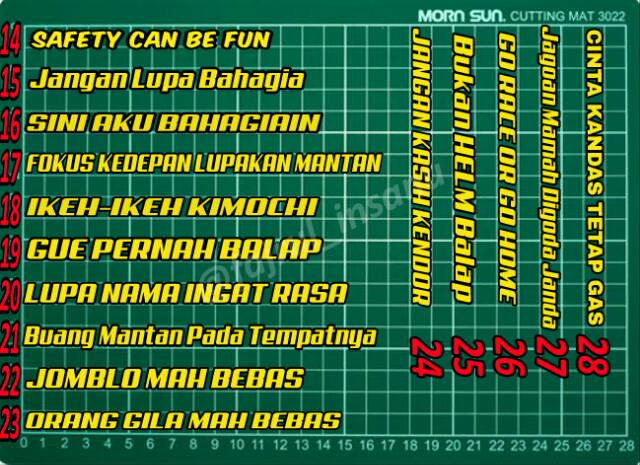 STIKER HELM STICKER CUTTING MOTOR