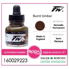 

Cat Aklirik Daler Rowney FW Ink 29.5 ML Burnt Umber 160029223