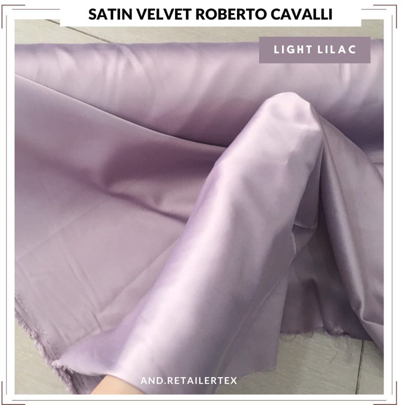 Kain Satin Velvet  Cavali warna Soft Lilac Bahan Background Backdrop Foto