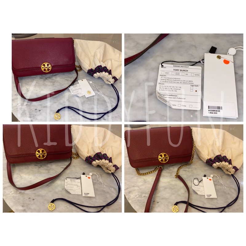 Preloved Tas Tory Burch Chelsea Convertible Clutch Red