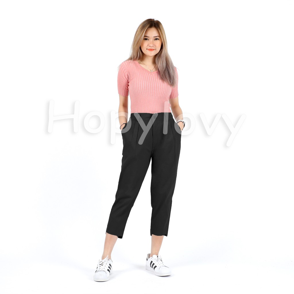 HOPYLOVY - Celana Wanita Londora Cutting Pants