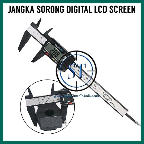 Digital Caliper 0-150mm Jangka Sorong Sigmat Penggaris Digital Bahan Plastik Carbon Fiber Ringan Akurat Plus Baterai Vernier Portabel