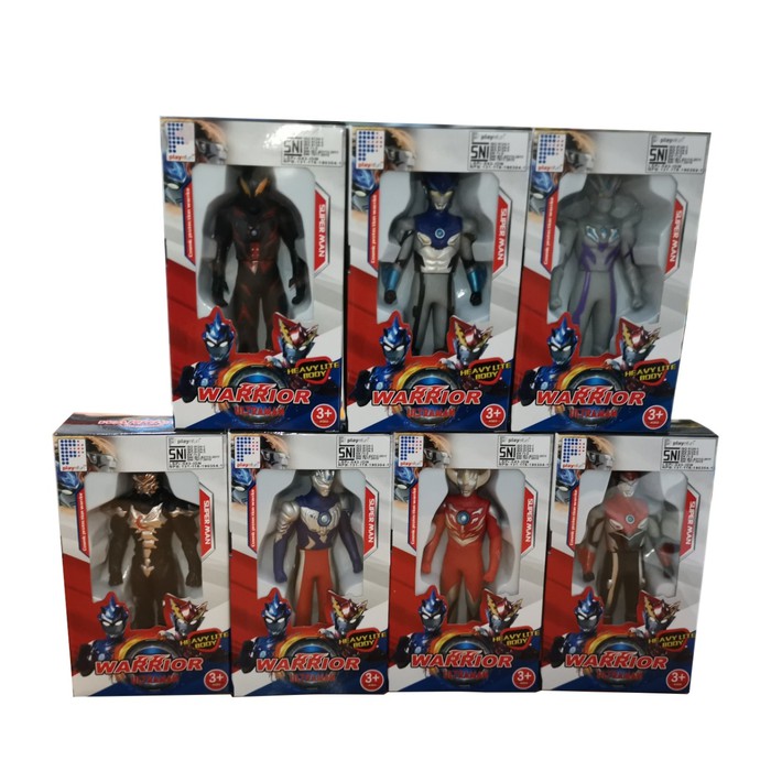 MAINAN ANAK LAKI SET 6PCS ROBOT ULTRAMAN BAHAN KARET VINYL / ACTON FIGURE SET ULTRAMAN