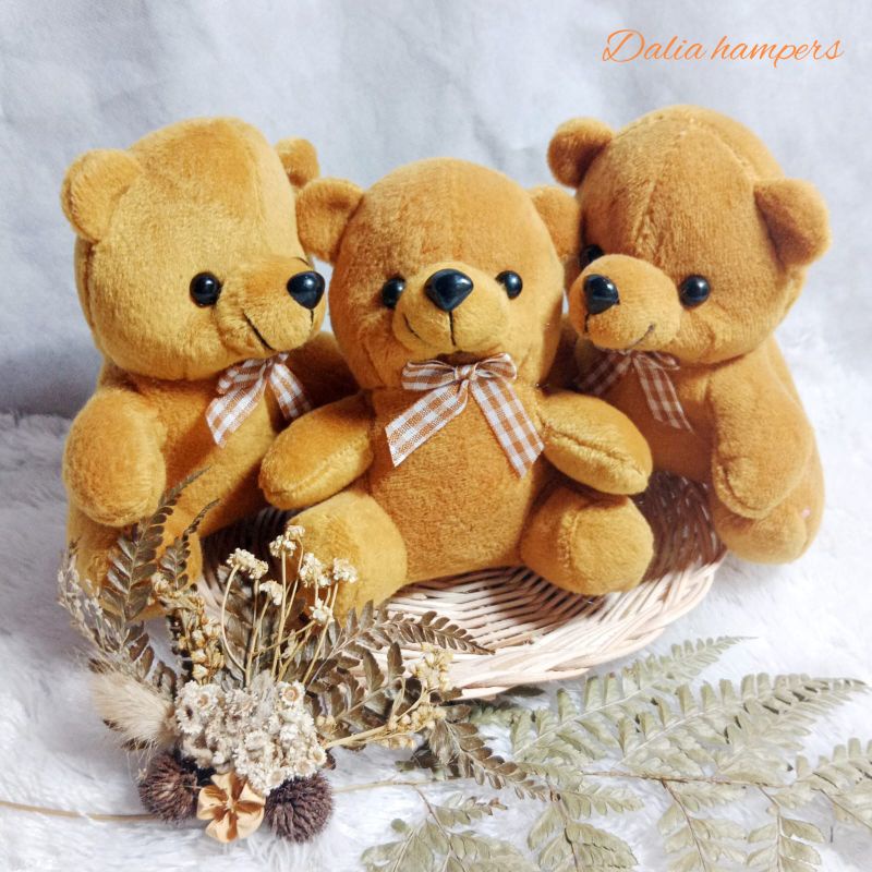 Boneka beruang mini pita/ boneka buket/ boneka wisuda