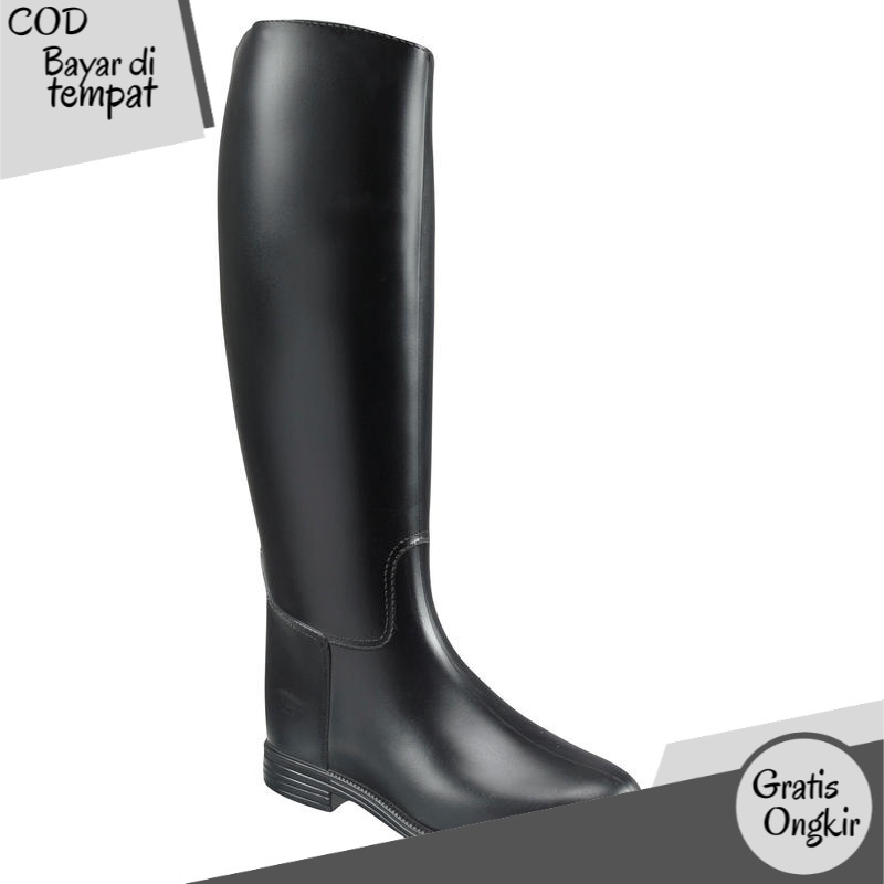 Decathlon Fouganza Sepatu Boot Berkuda Dewasa Hitam - 3568836 TN2