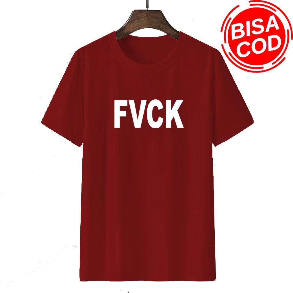 Kaos pria || kaos distro pria motip LOGO FVCK || Kaos pria sablon digital Berkualitas Unisex MS090