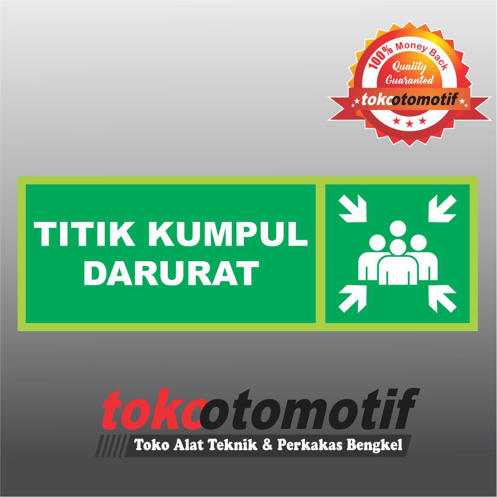 

Sticker Safety Sign K3 Tanda Arah Titik Kumpul Darurat