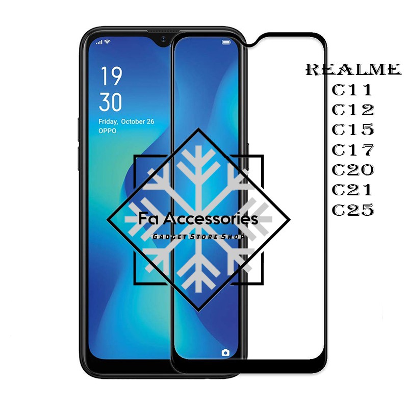 FA Tempered Glass 5D oppo Realme C11 C12 C15 C17 C20 C21 C25 C21Y C25S C31 C30 C35 C33 C30S C55 NFC Y S FULL screen antigores