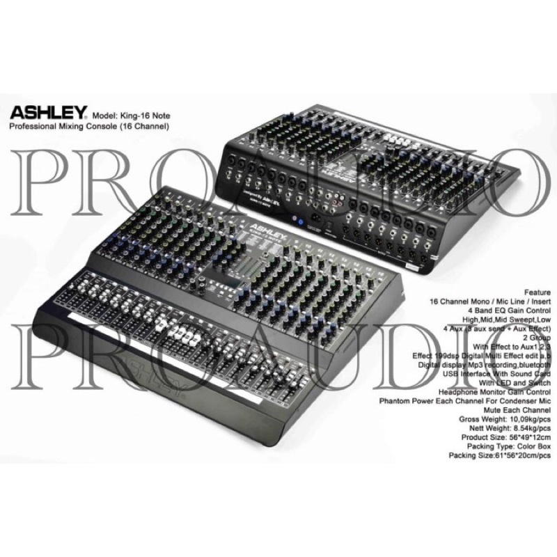 mixer audio ashley 16 channel king16 note / king 16 note original