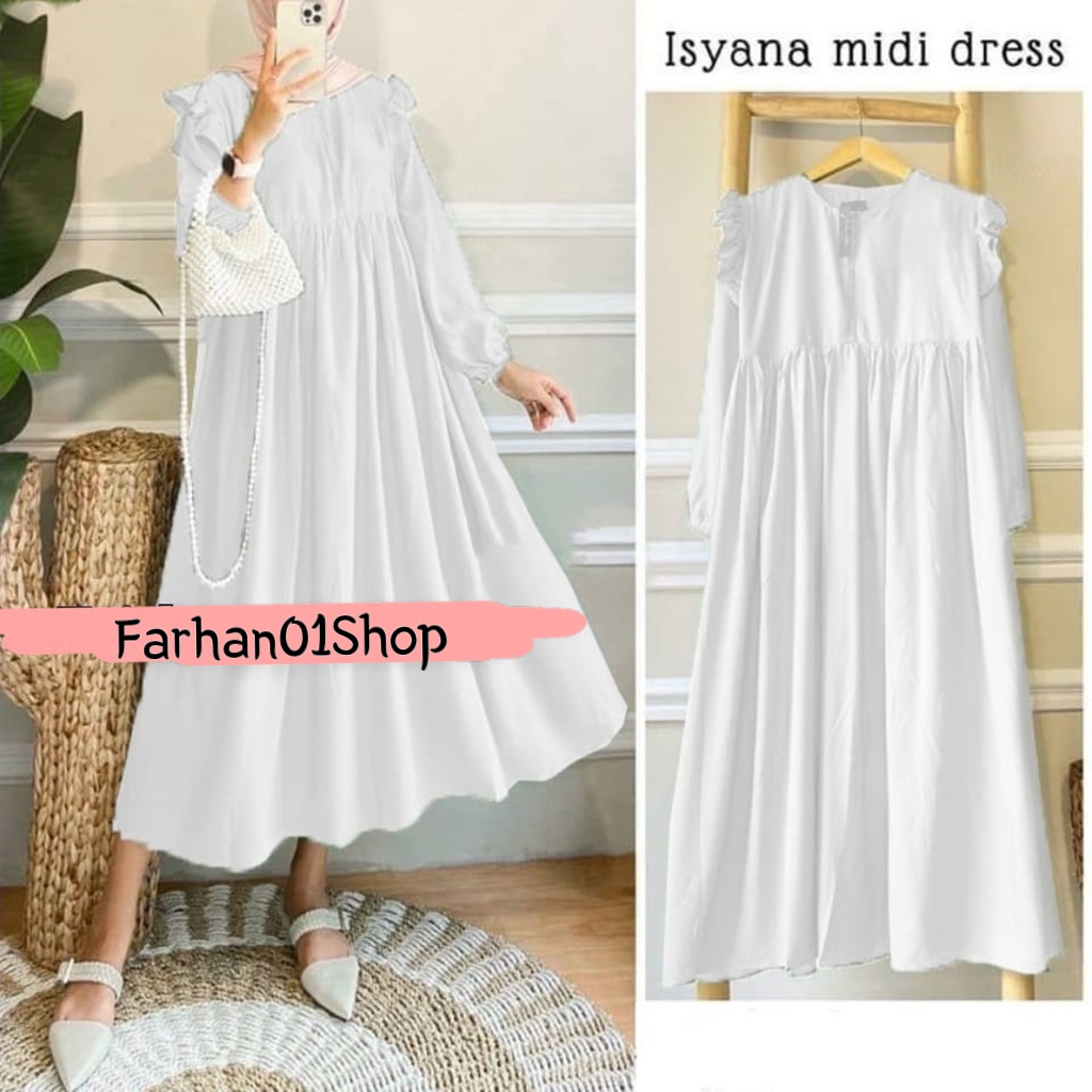 GAMIS ISYANA MIDI DRESS FASHION MUSLIM TERBARU