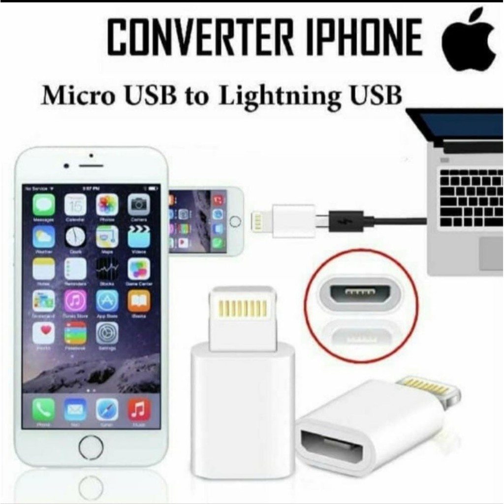 Converter Connector Adapter Micro - Iphone V8 Konektor Kit