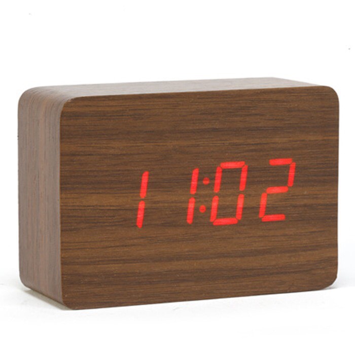 Jam Weker Alarm Kayu Digital Voice Control / JAM KAYU DIGITAL / JAM WEKER KAYU DIGITAL LED Medium