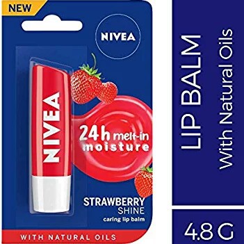 ★ BB ★ NIVEA Caring Lip Balm Strawberry Shine 4.8gr