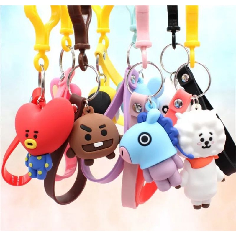 Jual Happy Shopping Id Keychain Gantungan Kunci BT21 BTS Chimmy Koya