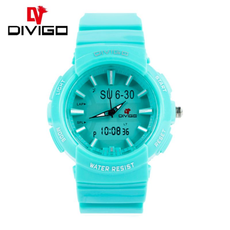 Terima Cod)Jam Tangan Wanita Fashion Divigo Start Strap Rubber/ Karet Anti Air/Water Resist(Dikirim Dari Jakarta)