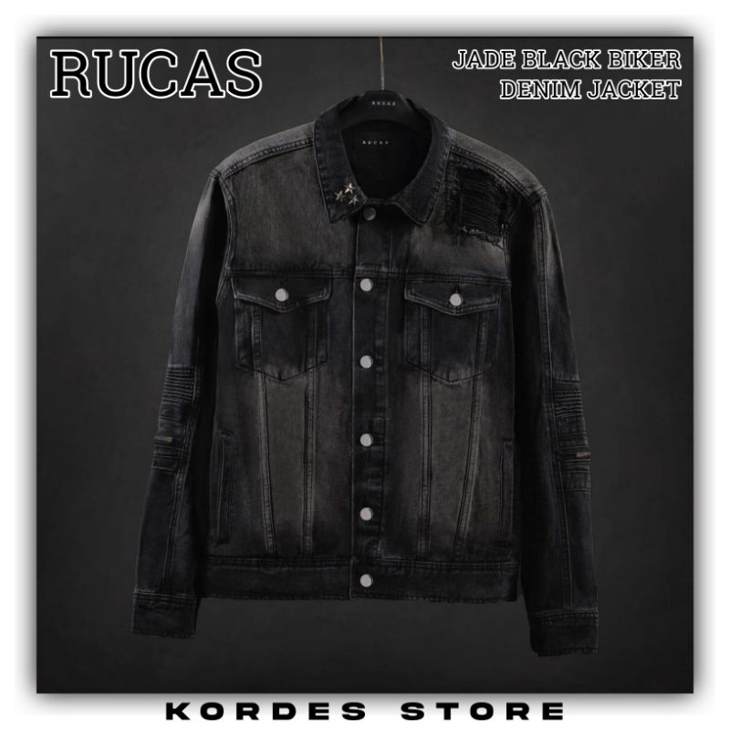 RUCAS JADE BLACK BIKER DENIM JACKET