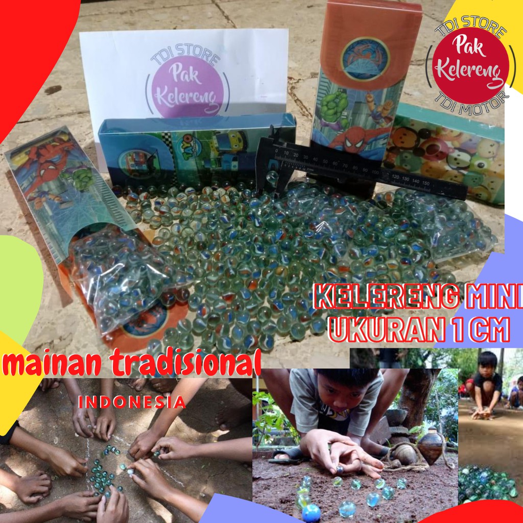 Kelereng ukuran mini kecil per pack isi 100 pcs