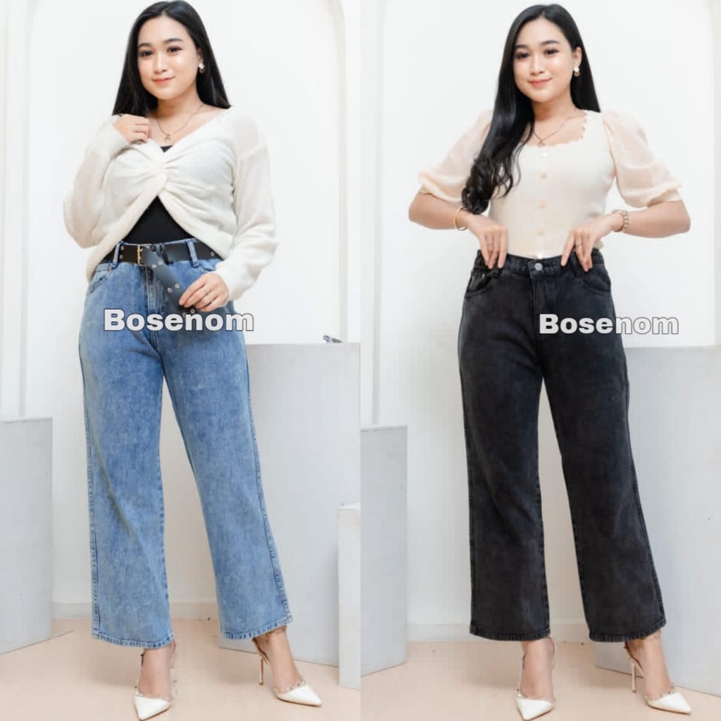 New produk!! Caelana jeans wanita kulot snow blue snow black kulot high waist  ala korea terbaru celana jeans cewek murah premium