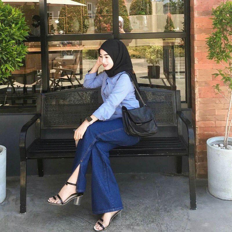 MTf kulot Jeans Eonni / kulot belah / kulot jeans wanita