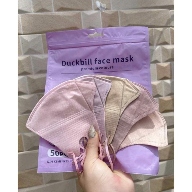 MASKER DUCKBILL WARNA PASTEL MIX 50 PCS