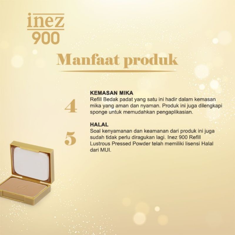 INEZ 900 LUSTROUS PRESSES POWDER/Bedak Inez