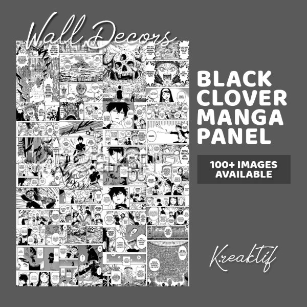 (16PCS) Poster Anime Manga Wall Decor Panel Komik - One Piece Jujutsu Kaisen Black Clover Haikyuu Attack on Titan Demon Slayer Naruto Boruto Tokyo Revengers Shingeki no Kyojin Kimetsu no Yaiba (A6,A5,A4,A3)-Black Clover